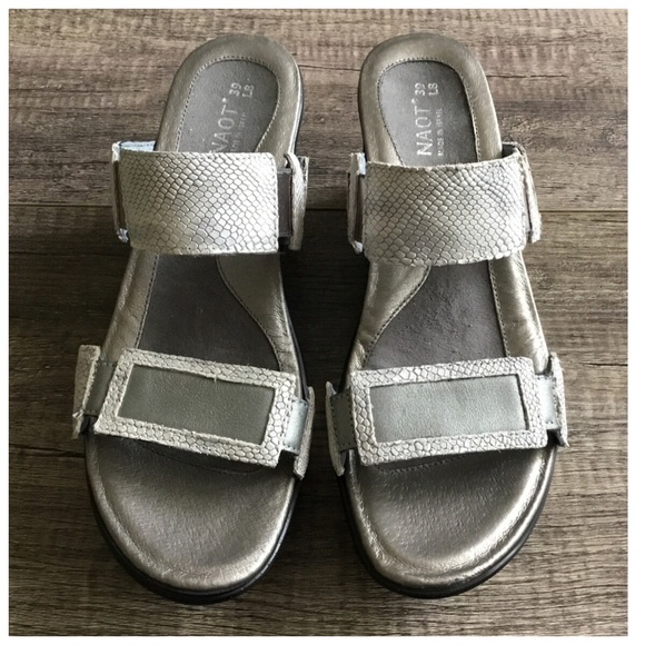 naot silver sandals